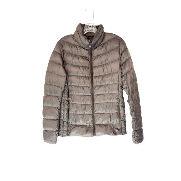 Uniqlo Puffer Jacket Women's Gray Light Packable Full Zip Winter Basic Medium - Picture 1 of 12